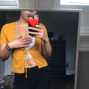 Pretty Little Thing mustard yellow dainty top